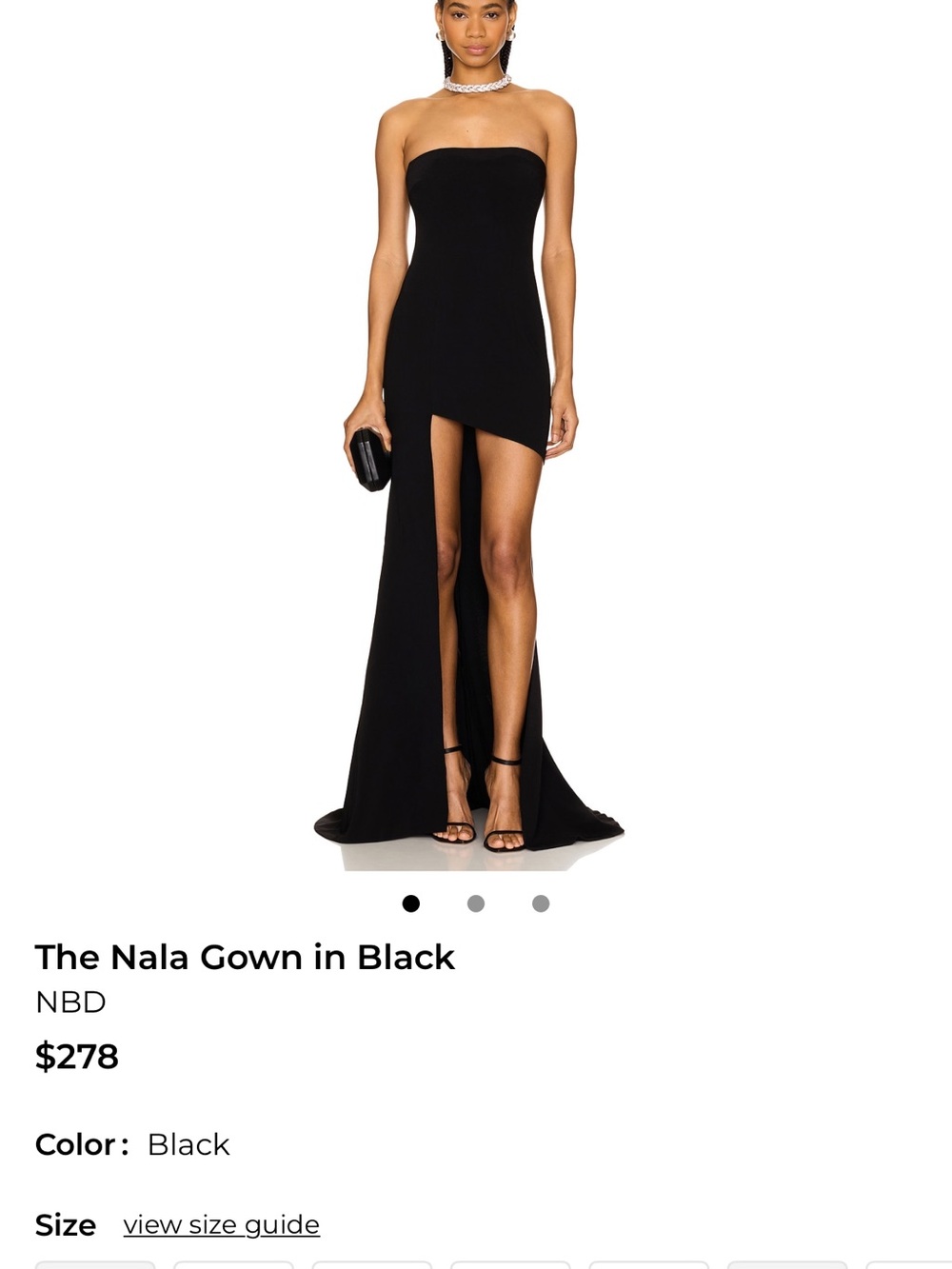NBD Strapless High-Low Black Gown
